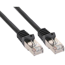 CAVO PER RETE DATI LAN CAT.5E RJ45 SCHERMATURA F/UTP NERO 10 MT