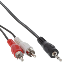 CAVO AUDIO DA SPINA JACK 3,5 A 2X RCA NERO 5 MT