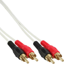 CAVO AUDIO DA 2X SPINA RCA A 2X SPINA RCA PIN DORATI BIANCO 2 MT