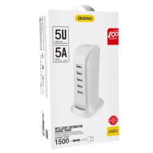 STAZIONE DI RICARICA A COLONNA 5 X USB 5V 5A MAX 25W BIANCA