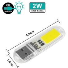 MINI LUCE LED USB LUCE BIANCA 2W