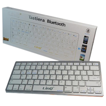 TASTIERA BLUETOOTH PER PC MAC IPHONE IPAD SMARTPHONE COLORE SILVER