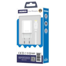 CARICABATTERIA JELLICO EU01 2.4A 1XUSB + CAVO LIGHTNING BIANCO