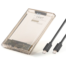 BOX PER HARD DISK 3.2 SATA 2.5 POLLICI CON CAVO USB-C USB-C TRASPARENTE