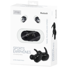 AURICOLARI BLUETOOTH TWS 4.0 SPORT + CUSTODIA DI RICARICA COLORE NERO