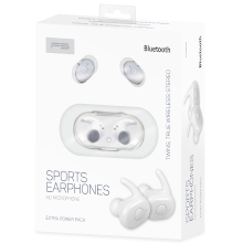 AURICOLARI BLUETOOTH TWS 4.0 SPORT + CUSTODIA DI RICARICA COLORE BIANCO