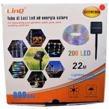 TUBO DI LUCI LED A ENERGIA SOLARE 22 METRI