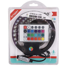 STRISCIA LED RGB 5V 2M CON CAVO USB E TELECOMANDO