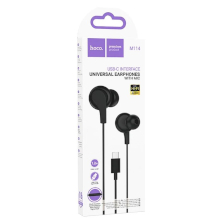 CUFFIE IN-EAR TYPE-C HOCO M114 CON MICROFONO 1.2M NERE