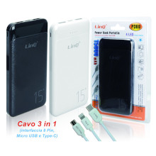 POWER BANK 15000 MAH + CAVO 3 IN 1