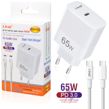 SET CARICABATTERIA FAST CHARGE 65W TYPE-C CON CAVO TYPE-C TYPE-C