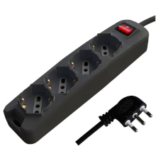 MULTIPRESA CON 4 PRESE 10/16A 2P+T BIPASSO/SCHUKO 1.5M NERA