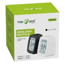 SVEGLIA DIGITALE CON DATA/TEMPERATURA/UMIDITA' BIANCA-NERA TO-CL255