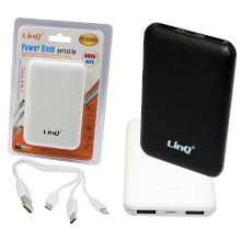 POWER BANK SLIM 8000 MAH DOPPIA PORTA USB - BIANCO - NERO