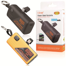 POWER BANK CON CONNETTORE TYPE-C + PORTA LIGHTNING 8000MAH BIANCO-GIALLO