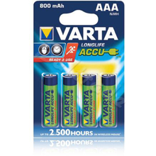 BATTERIE RICARICABILI VARTA MINI STILO AAA 800 MAH 4 PZ