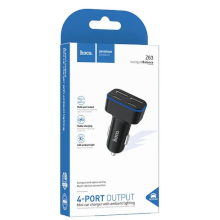 CARICABATTERIA DA AUTO HOCO Z63 2 X USB + 2 X TYPE-C QC3.0 PD 42W NERO